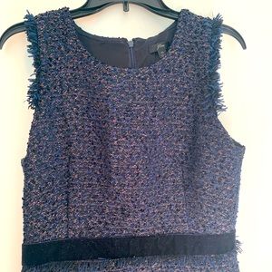 Jcrew navy sparkle tweed dress NWOT